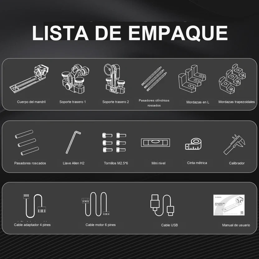 Kit de rodillo rotatorio AtomStack R8 Pro