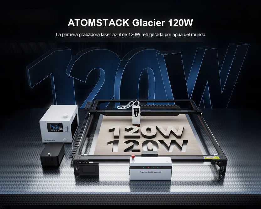 Grabador láser AtomStack Glacier 120W refrigerado por agua