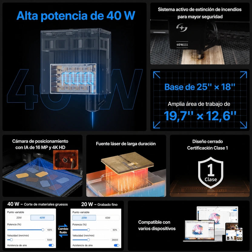 Grabadora láser de diodo AtomStack Kraft Lite de 40 W