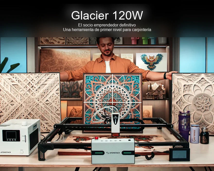 Grabador láser AtomStack Glacier 120W refrigerado por agua