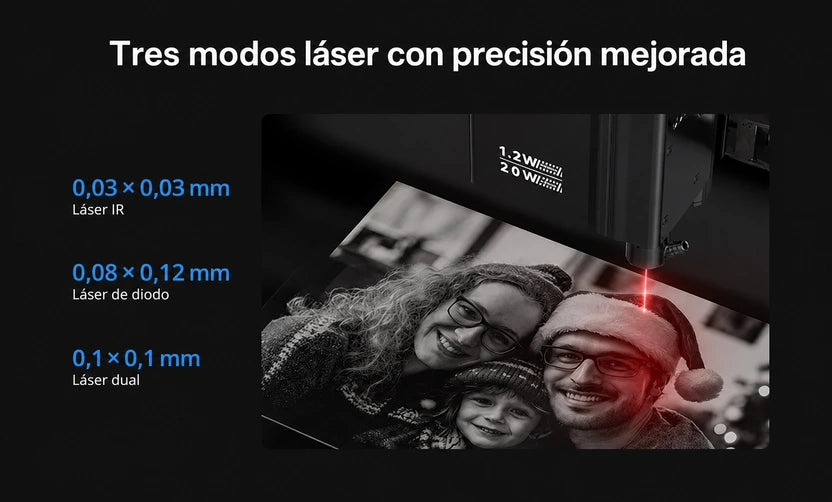 Grabadora AtomStack Kraft de doble láser diodo de 20 W + IR de 1,2 W