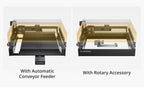 Kraft engraver raised on the AtomStack H4 riser base for taller objects