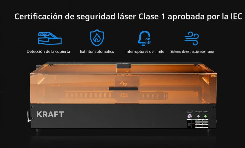 Grabadora AtomStack Kraft de doble láser diodo de 20 W + IR de 1,2 W