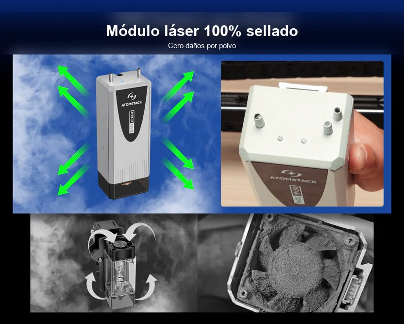 Grabador láser AtomStack Glacier 120W refrigerado por agua
