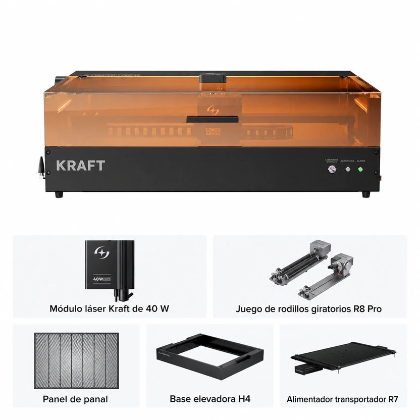 Grabadora AtomStack Kraft de doble láser diodo de 20 W + IR de 1,2 W