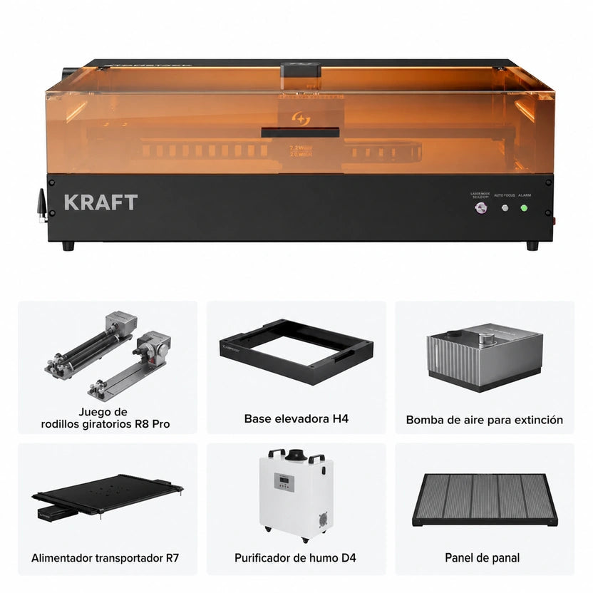 Grabadora AtomStack Kraft de doble láser diodo de 20 W + IR de 1,2 W