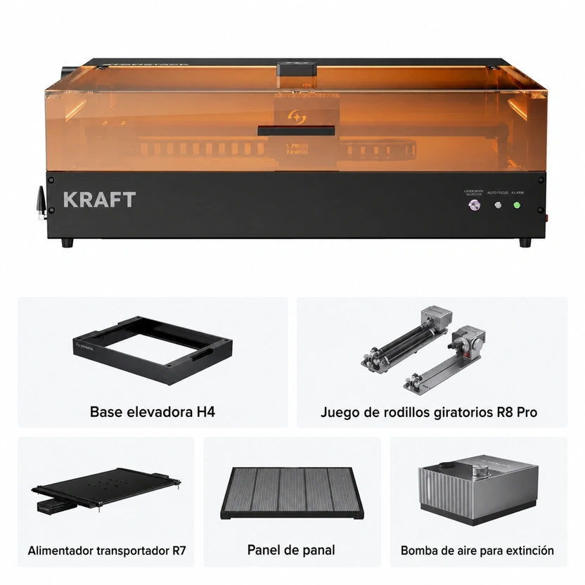 Grabadora AtomStack Kraft de doble láser diodo de 20 W + IR de 1,2 W